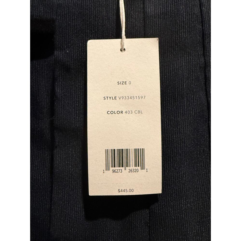 Vince. Pleat‎ Long Sleeve Linen Blend Trapeze Dress in Navy 0 - Picture 4 of 7